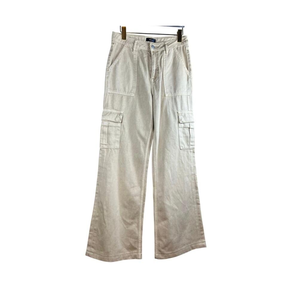 Aqua Khaki Cargo Pants Size 27 Utility Streetwear Y2K Model Off Duty Neutral